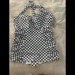 Unique vintage gingham swimsuit
